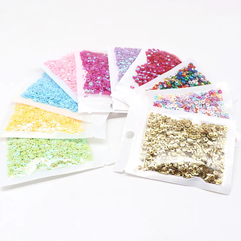 Sequin Sewing Accessories Curved Colorful Loose Hand-sewn Sequins 10g for Sewing Wedding Crafts Women's Clothing Support 4mm 5mm