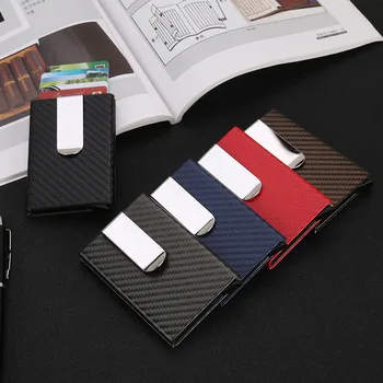 

Slim Metal Credit Card Holder New Fashion RFID Anti-chief Card Holder Travel Mini Wallet Porte Carte Male Wallet