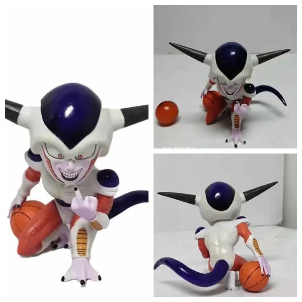 

10cm Dragon Ball Z Freeza Middle Finger Funny Gesture With Basketball Pvc Action Figure Model Toys Toys model For Kids