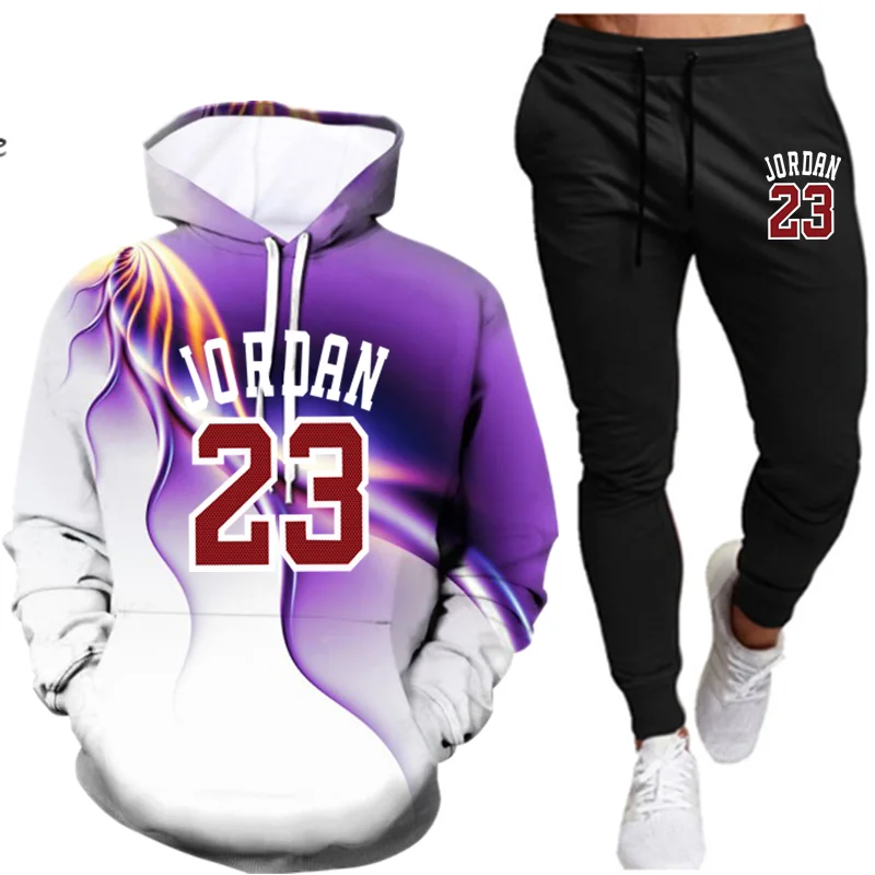 Спортивный костюм мужской из 2 предметов свитшот с капюшоном и брюки пуловер худи