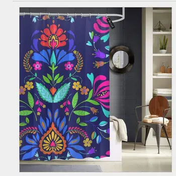 

Folk Pattern Mexican Vacation Shower Curtain 3D Printing