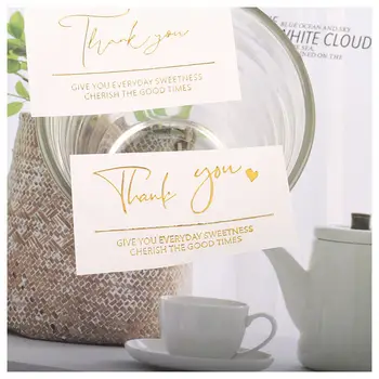 

80pcs White Gold Foil Thank you Stickers Rectangular Adhesive Sealing Label Stickers for Baking Biscuit,Fruit,Food Stationery