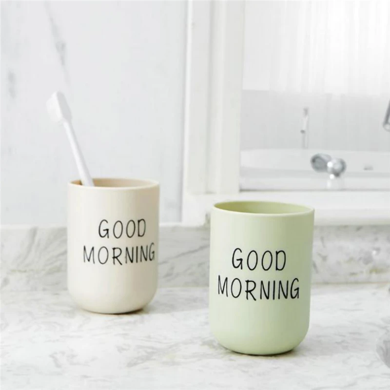 Простая ванная комната с рисунком «good morning» круглая чашка для мытья пара футляр для зубной щетки Мужчины Женщины дарят друг другу Подарки закупка#3A16