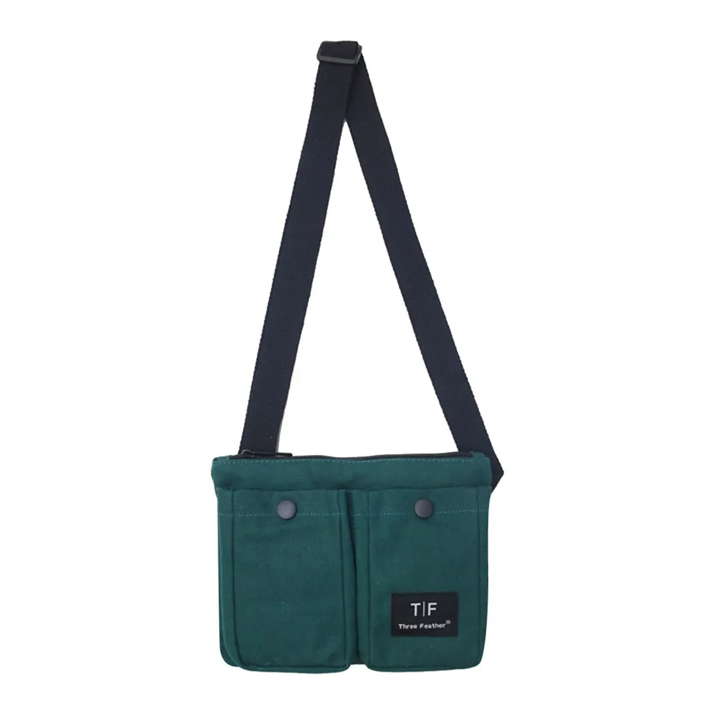 Women Pure Color Multipe Pocket Canvas Messenger Bags Casual Tote Outdoor Bag Zipper Shoulder Bag Female Handbag Totes Femme