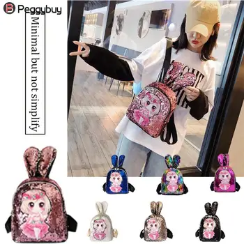 

Rabbit Ear Sequins Backpack Cartoon Lovely Students Shoulder School Bags Girl Bags Kids Fashion Hot Sale Backpack