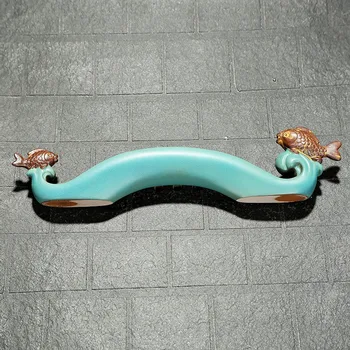 

Stick Incense Burner Holder- Colored Ceramics Two Fish Incense Burner Incense Holder Sticker Incense Ash Catcher for Home Fragra