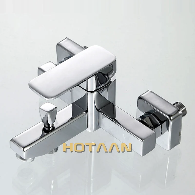 Bathtub faucet Shower faucet Polished Chrome Finish Wall Mounted Waterfall Bathroom Bathtub Handheld Shower Tap Mixer Faucet YT-5326