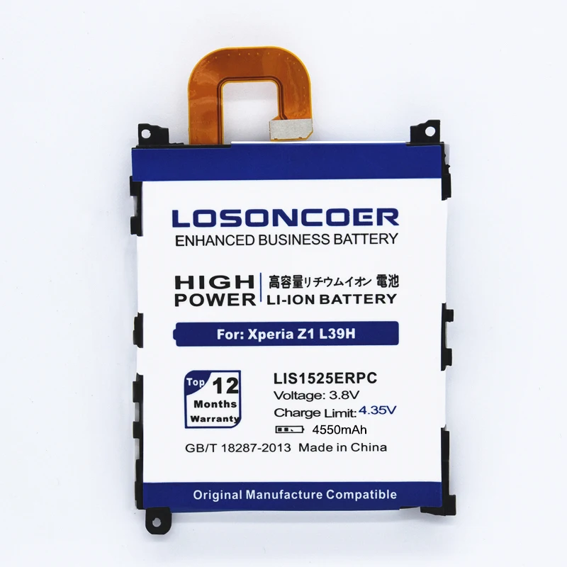 losoncoer LIS1525ERPC 4550 mahfor sony Ericsson Xperia Z1 Батарея L39h L39 C6902 C6903 C6916 C6943 SO-01F L39T L39U