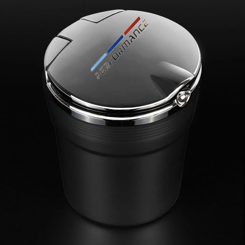 Cendrier De Voiture Automatique Avec LED Bleue - Ouverture Rabat, étanche Aux Odeurs - Accessoire Intérieur Fumeur