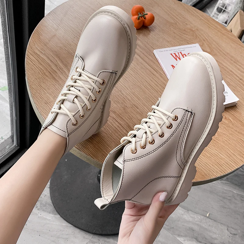 

Women's Rubber Boots Shoes Luxury Designer Round Toe Booties Ladies Low Heels booties Bootee Woman 2019 Lace Up Rain Fashion