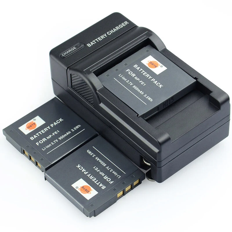 3 шт 950mAh 3,7 V NP-FE1 NPFE1 DSTE литий-ионная батарея камеры DSLR зарядное устройство Комплект для Sony Cyber-shot DSC-T7 DSC-T7/B DSC-T7/S