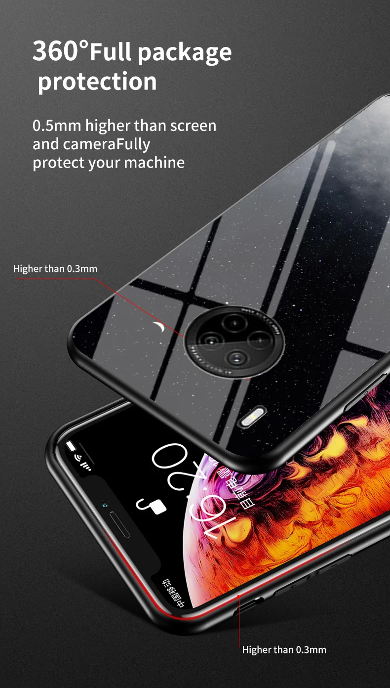 mous wallet Painted Glass Phone Case ForHUAWEI ENJOY Z 10PLUS 9S 9E 20PRO Cover Y9Prime Y92019  Protective Case starry sky Luxury TPU Funda phone pouches
