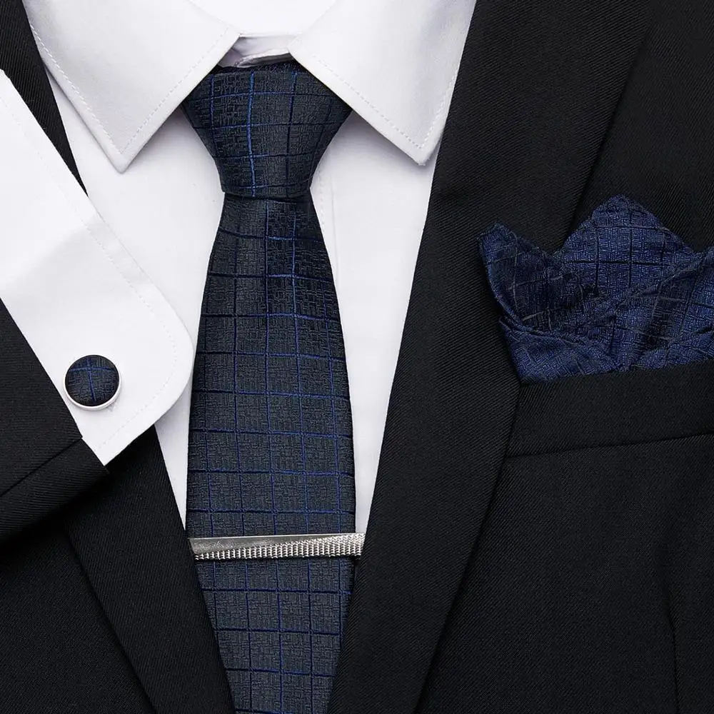 SZ80 Роскошный мужской галстук 7,5 см, шелк, синяя полоска, жаккард, модные аксессуары для рубашки, Официальный наряд, свадебные мужские классические галстуки - Цвет: SZ80