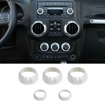 

For Jeep Wrangler JK JKU 11-17 Decorative cover CD Knob 5pcs/kit Useful