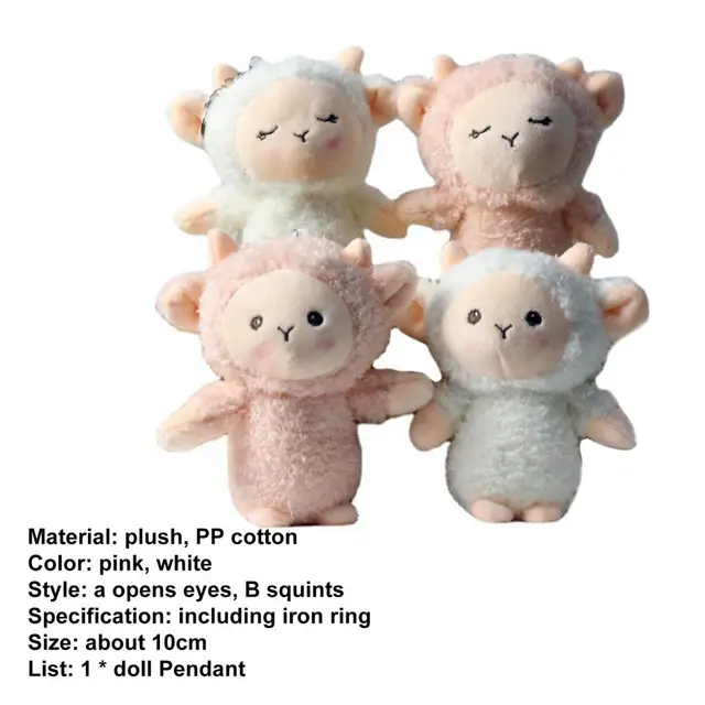 10cm Sheep Plush Toy Stuffed Doll Pendant Bag Animals Decorations Sheep Backpack Keychain Toys Children/GirlFriend Gift 5