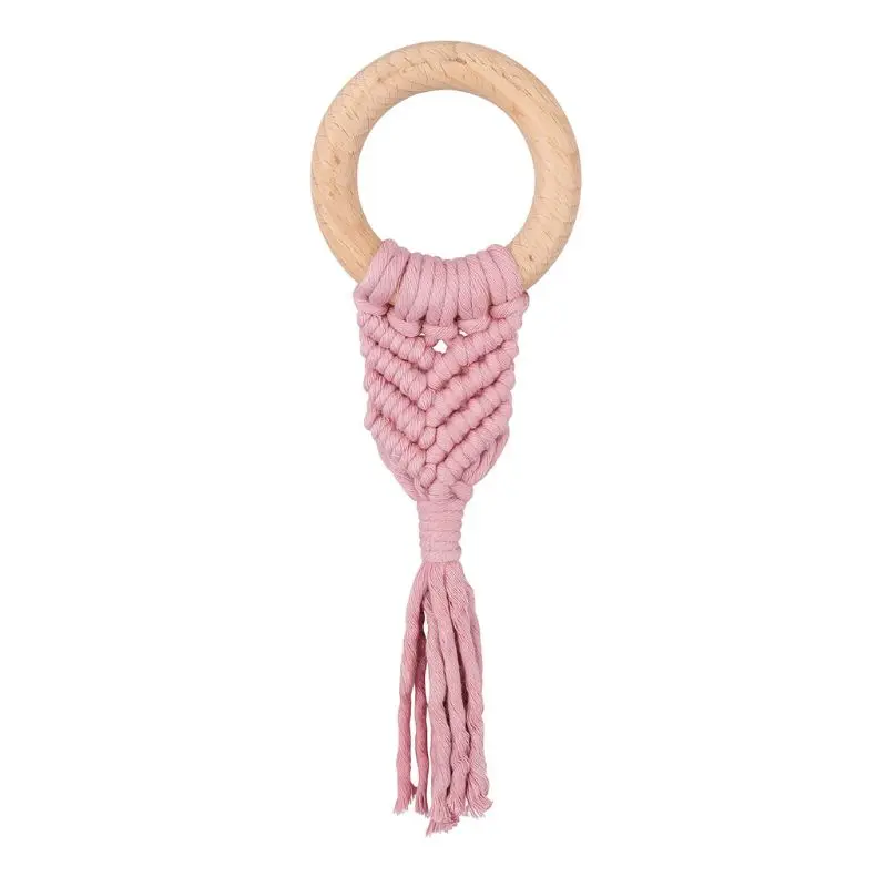 Прорезыватель для зубов для новорожденных, тканый Радужный колокольчик для рук, детский прорезыватель, молярный браслет, цепочка для соски, развивающие игрушки для младенцев, Прорезыватель для зубов - Цвет: 55