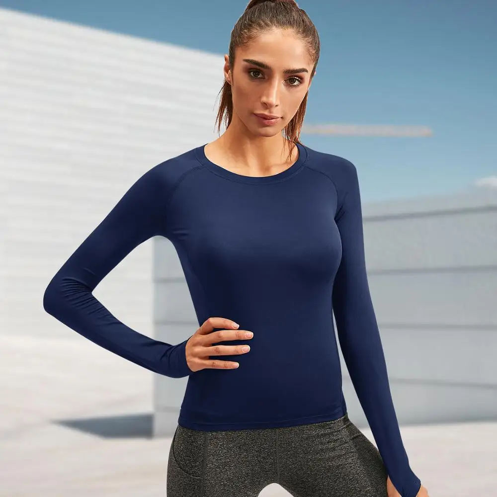 Women Running T-shirt Compression Tights Quick Dry Long Sleeve T-shirts Fitness Clothes for sports t shirt sports shirt