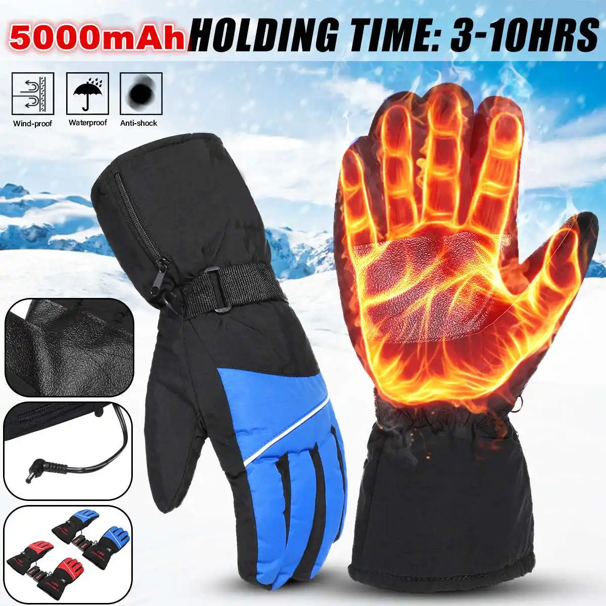 

Rechargeable Electric Battery Thermal Heating Gloves USB Hand Warmer For Outdoor Hiking Climbing Skiing Motorcycle Riding Gloves