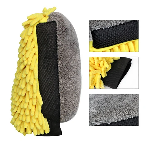 Wash Gloves Microfiber Coral fleece  Cleaning Wash Tools Thick Wipe Cloth Auto Care Double-faced Glove Cleaning Mitt