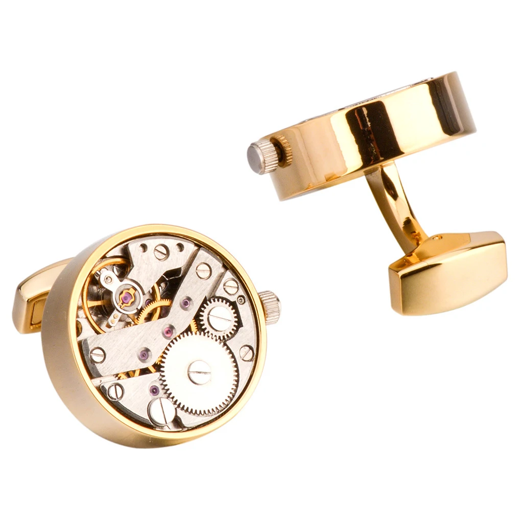 

Mechanical Watch Movement Cufflinks For Mens Shirt Cuff Functional Watch Mechanism Cuff Links Designer Brand Jewelry