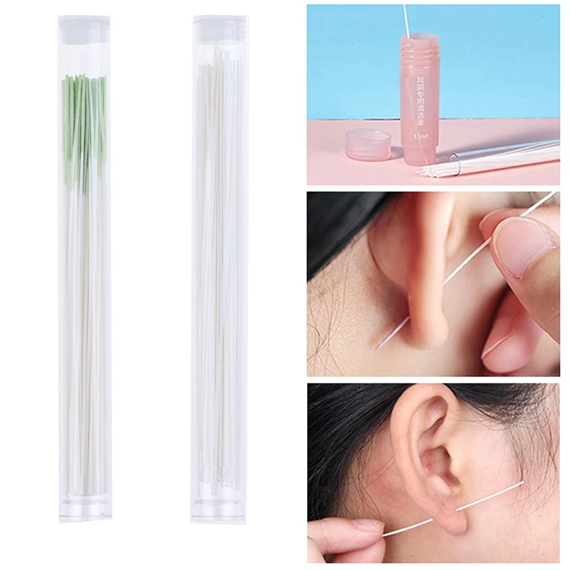 60pcs Pierced Ear Cleaning Set Herb Solution Paper Floss Ear Hole Aftercare Tools Kit Disposable