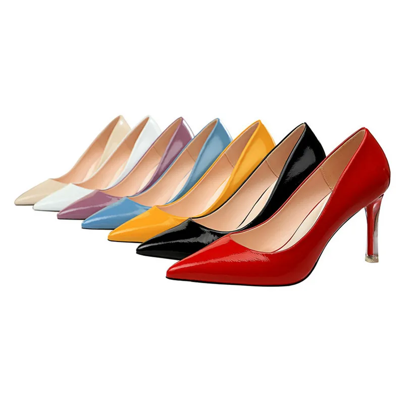 

Pumps Women Shoes High Heels Shoes Fashion Shallow Slip on Slides Simper Pointed Toe Sandals Zapatos De Mujer Purple Blue Yellow