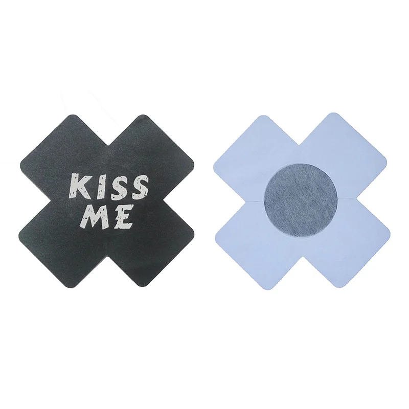1 Pair Women Sexy Nipple Cover Self Adhesive Nipple Stickers Pasties Sex Product Chest Cubre Pezon Invisible Niple Cover - Цвет: 30Blackkissme