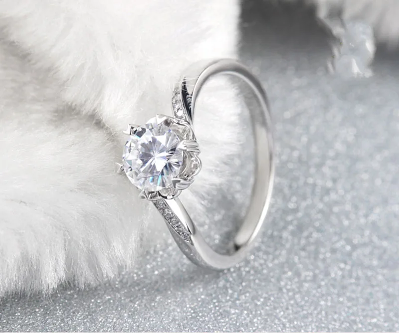 18K 750Au Золотое кольцо Moissanite бриллиантовое кольцо обручальное кольцо D Цвет VVS с национальным сертификатом