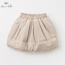 DBK11210 dave bella winter girls skirts casual solid children knee-length dance skirt kid's clothes