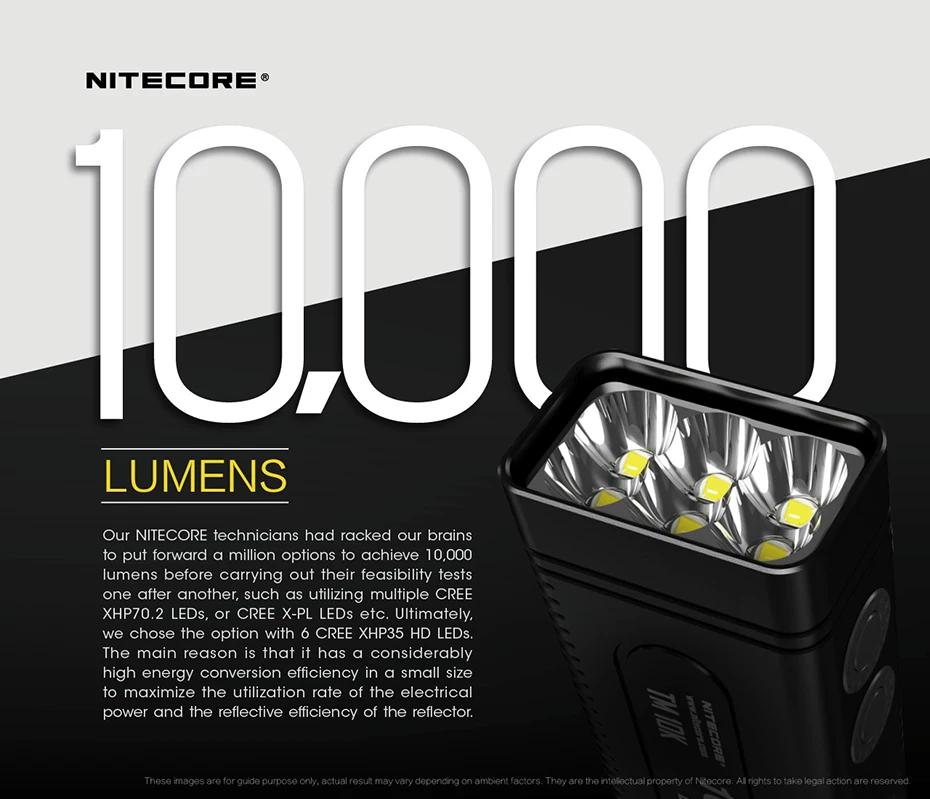 Lanterna de Exploração Embutido na Bateria Nitecore Lumens Pequeno Monstro Ultra-alto Oled Tela Carregamento Jogar 288 Metros Tm10k 10000 2 10000 lúmens para operações, pequeno, carregador com tela oled ultraleve