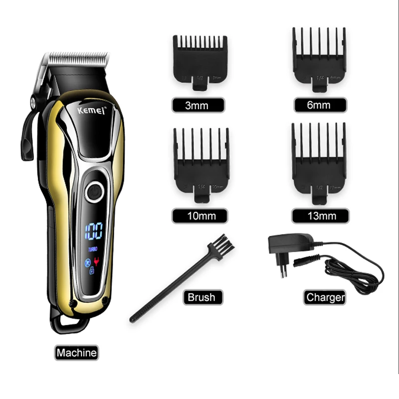 Hair trimmers professional electric hair clipper men hair clipper electric trimmer LCD display machine hair clipper Kemei 199