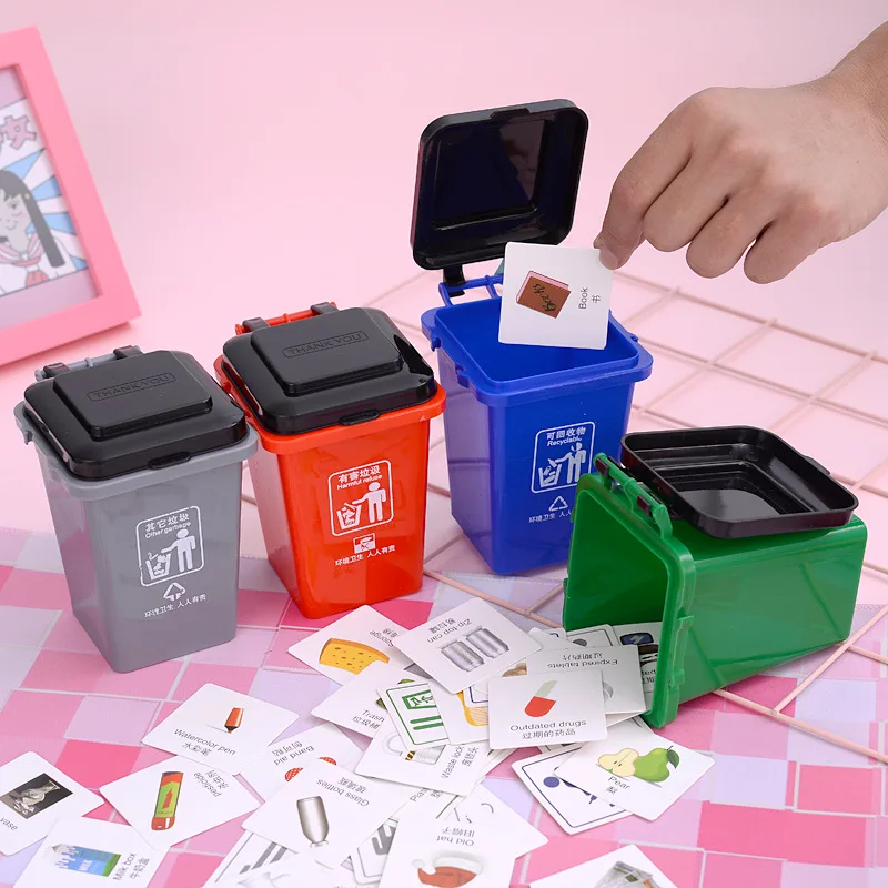 

Brain Force Combat Garbage Compartmental Toy Garbage Can with Card Early Education Students Children Game Props Kindergarten