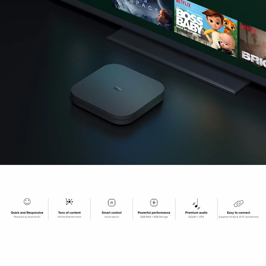 Высокое качество Горячая Xiaomi mi Box S 4K HDR Android tv с Google Assistant Удаленная полоса mi ng плеер покупка прямых продаж