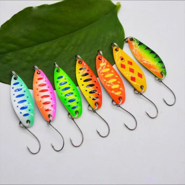 6pcs/lot 3g 3.cm Fishing Tackle Bait Fishing Metal Spoon Lure Bait