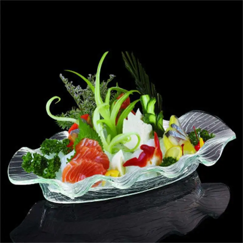 Акриловый поднос для льда sashimi, японская и Корейская кухня, суши, фруктовая тарелка, морепродукты, сашими, поднос для сухого льда, лосось, поднос для льда