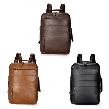 

Men Women PU Leather Travel Laptop Backpack Multi-functional Teenager Large Capacity Rucksack Daypack Student Bookbag School Bag