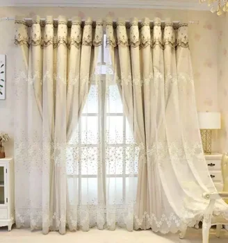

Cotton Embroidery Yarn Curtains Princess Living Room Romantic Knitted Drapes Bedroom Window Treatments Single Panel Insulation