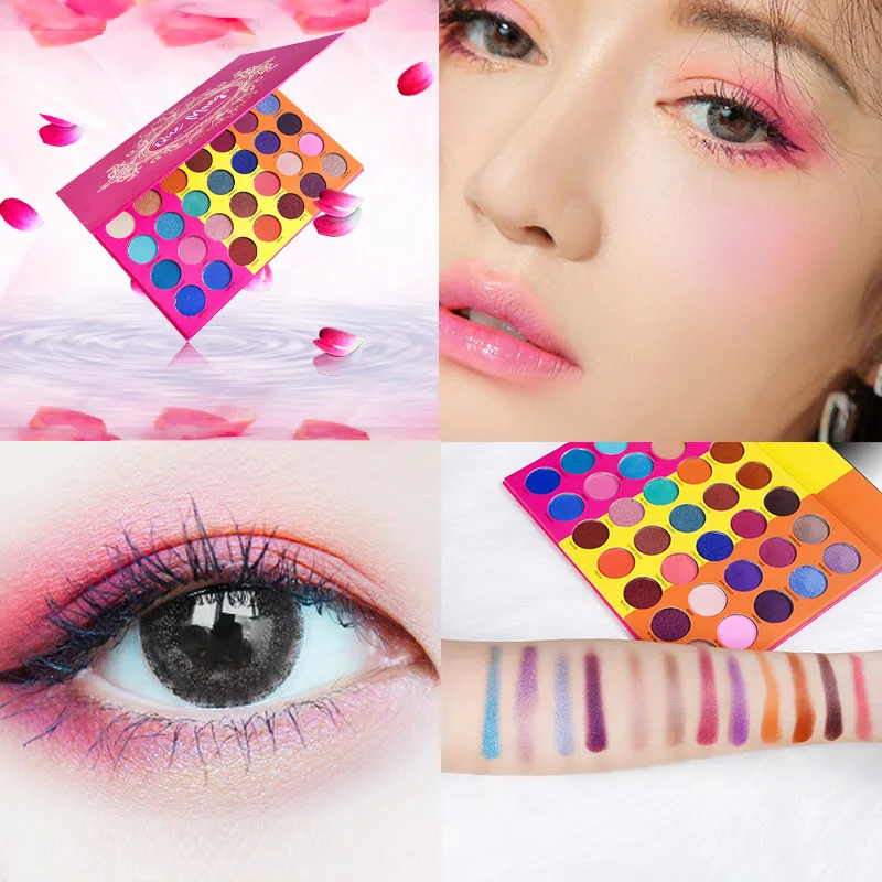 Rainbow 35/30 Colors Eyeshadow Palette Shimer Matte Glitter EyeShadow Pallete Diamond Shinny Metallic Makeup Palette Warm Color