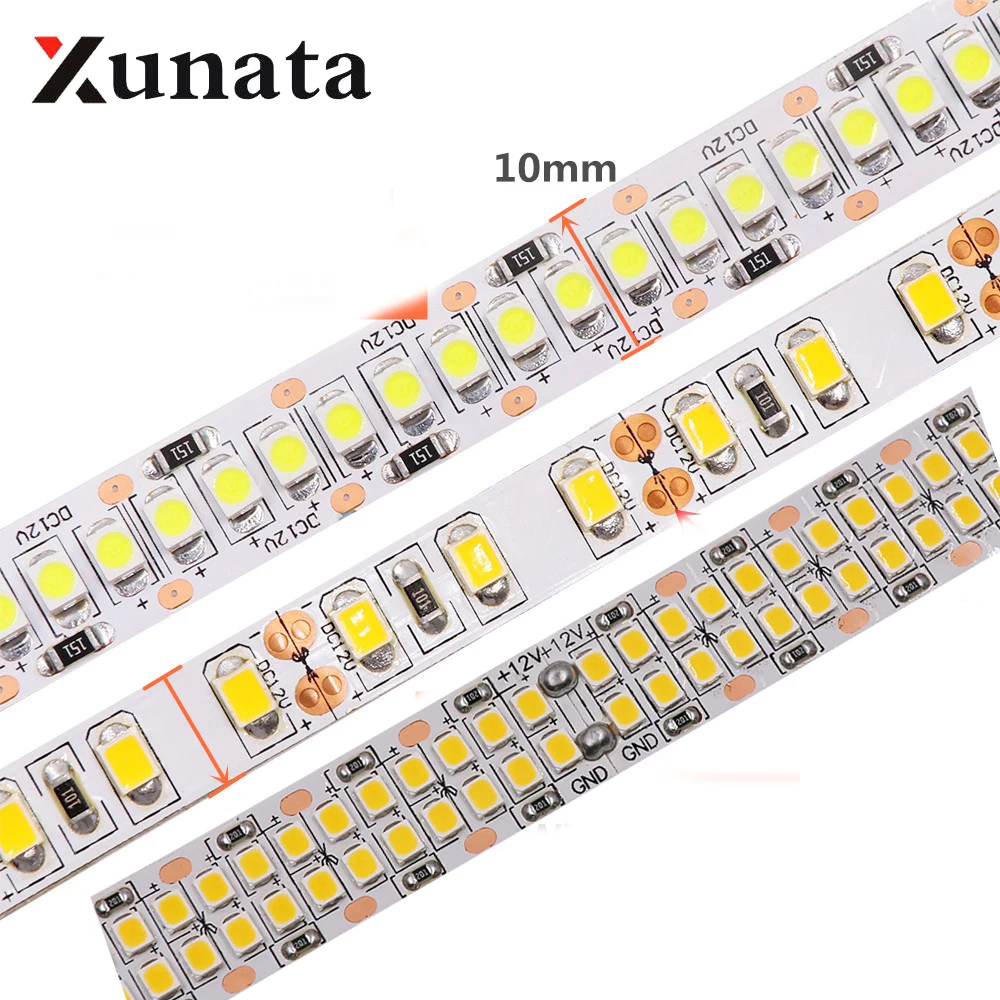 Светодиодная лента 12 в пост. Тока 2835 SMD 240 светодиодов/м 480 высокая яркость гибкая