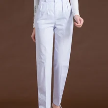 Брюки для медсестры, белые рабочие брюки, эластичные брюки, талия, толстая Тонкая секция, медицинская форма для кормления, одежда для женщин, spodnie medyczne