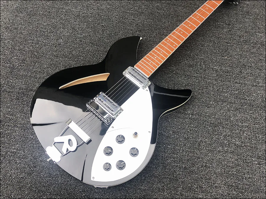 High quality 6 String Electric Guitar, Ricken 360 Electric Guitar,Black paint body with dot inlay fingerboard,free shipping