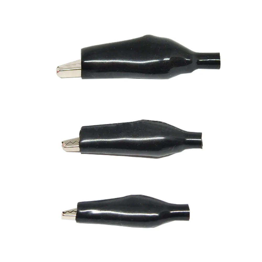 Alligator Clips 10PCS 28/35/45MM Metal Electrical Clamp Testing Probe Meter Black Red with Plastic Boot