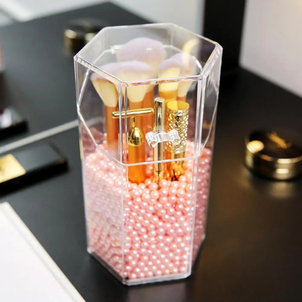 Makeup Brushes Holder Box Hexagon Transparent Empty Makeup Tools Holder Makeup Brush Cosmetic Container Organizer Display Rack Makeup Brushes Holder Box Hexagon Transparent Empty Makeup Tools Holder Makeup Brush Cosmetic Container Organizer Display Rack