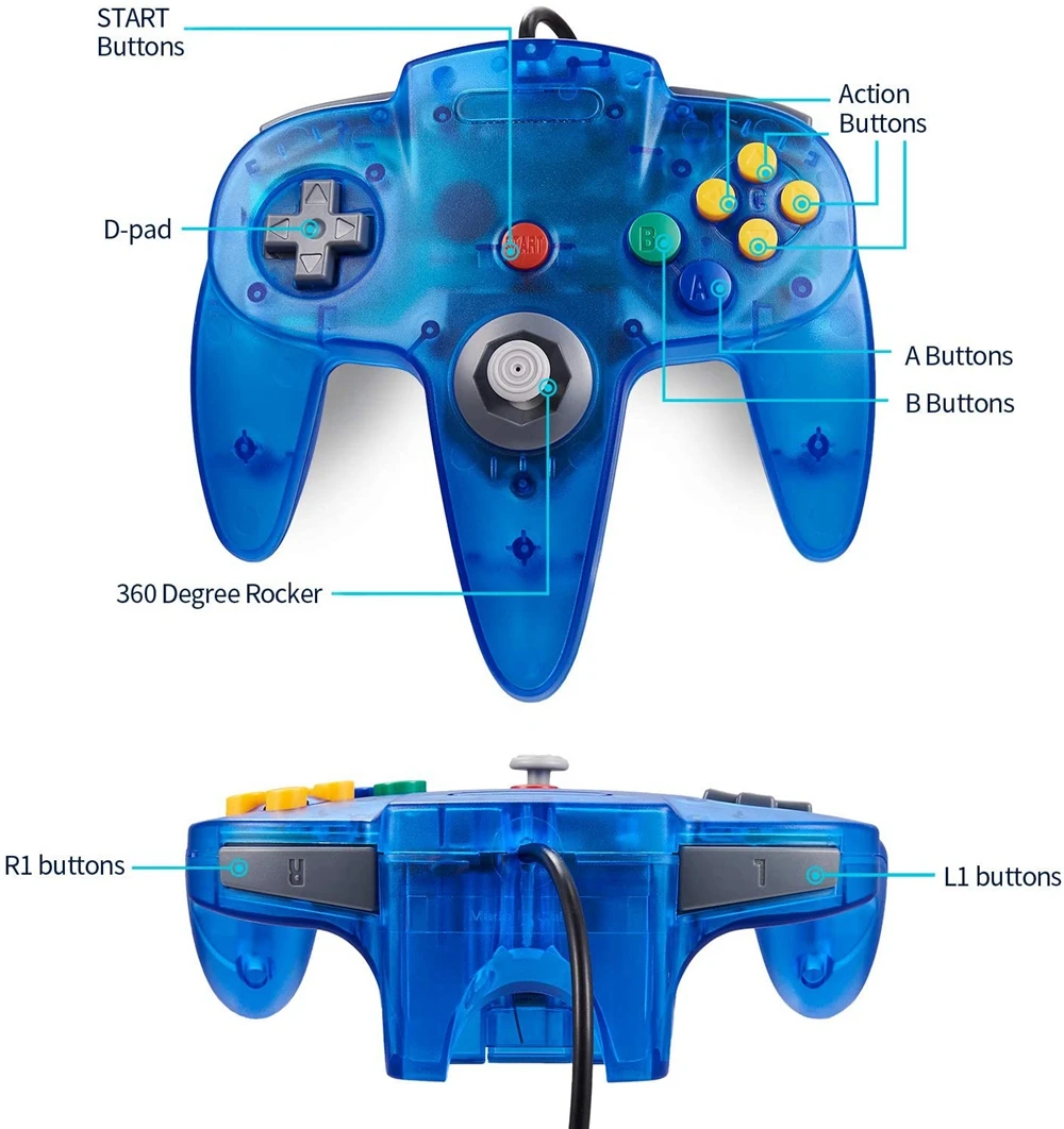 Lots2/set N64 Ʈѷ, Ŭ  N64 64 Ʈ  е ̽ƽ, Ʈ 64   ֿܼ