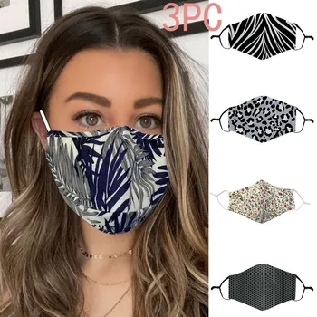 

Adult 3pc Floral Print Leisure Fashion Outdoor Breathable Washable Mask Mascarilla Reutilizable Mascherine Lavabili Masque Tissu