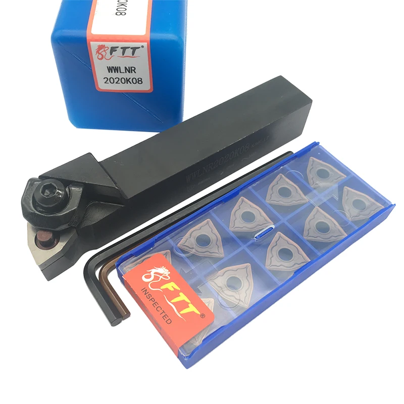 1 шт. WWLNR2020K08 внешний токарный держатель + 10 WNMG080408-MM FT1125 твердосплавные вставки