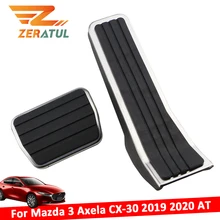 Zeratul Auto for Mazda 3 Axela CX 30 2019 2020 AT Gas Brake Pedal Cover Replacement Parts Stainless Steel Car Pedals Pad