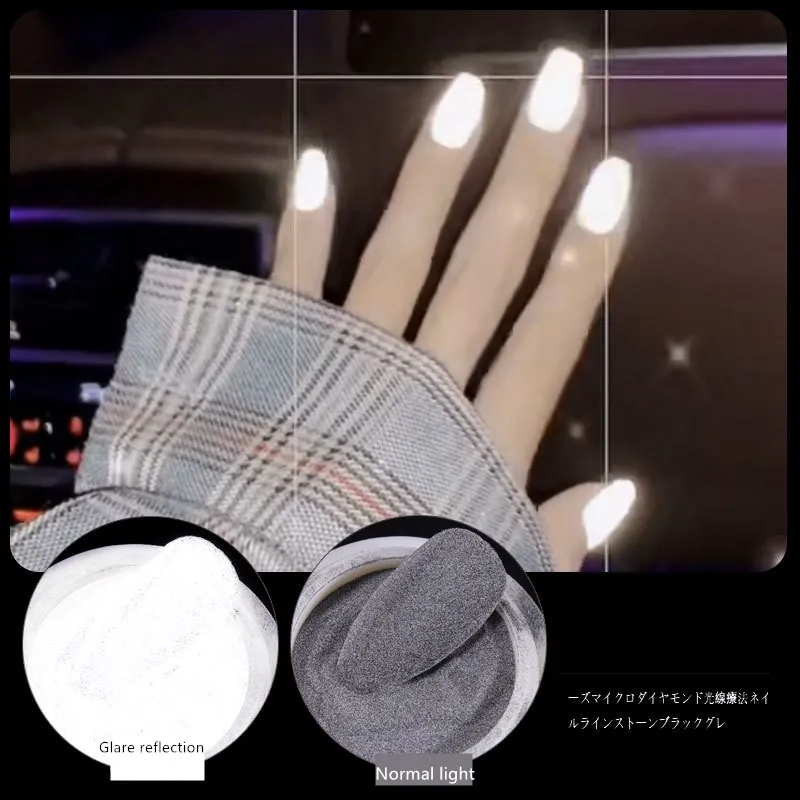 Reflective Nail Powder Dust Glow In The Dark Pigment Reflective Makeup DIY Art Decor Glow Pigment Nail Glitter sequins Tools nail powder,reflective powder
