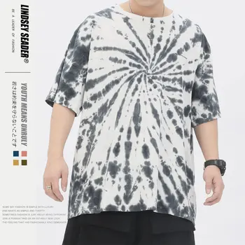 

Women Mens Swirl Tie-dye Print T Shirt Men Sweatshirt Hip Hop Short Sleeves Streetwear Casual Fashion Clothes Cotton Tops