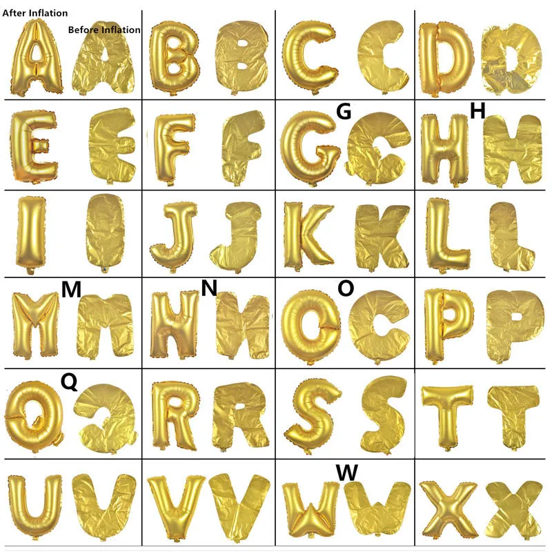 Ballon Lettre Gold Letter Ballon Chiffre Happy Birthday Foil